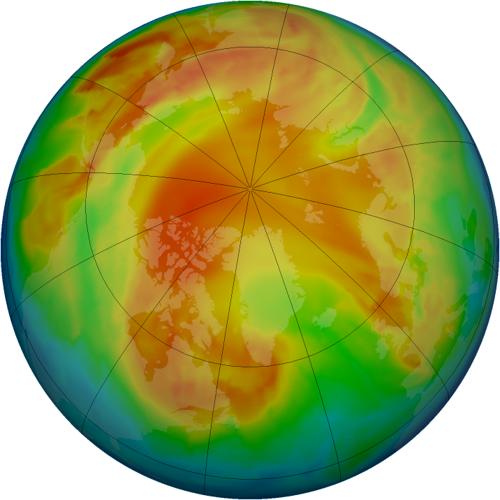 Arctic ozone map for 06 February 2013